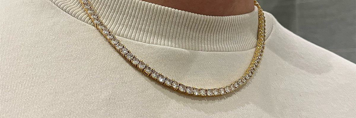 Diamond gold hot sale tennis chain