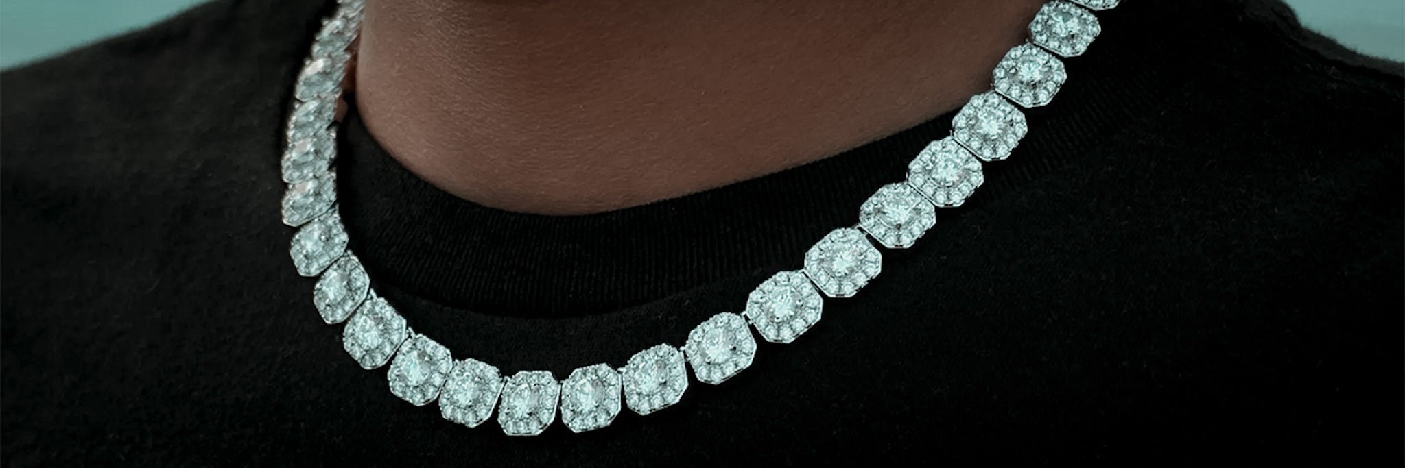 Diamond cut hot sale tennis chain