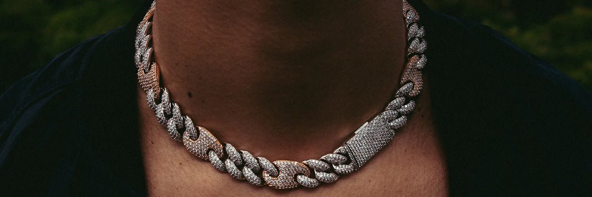 Silver diamond cuban hot sale link chain