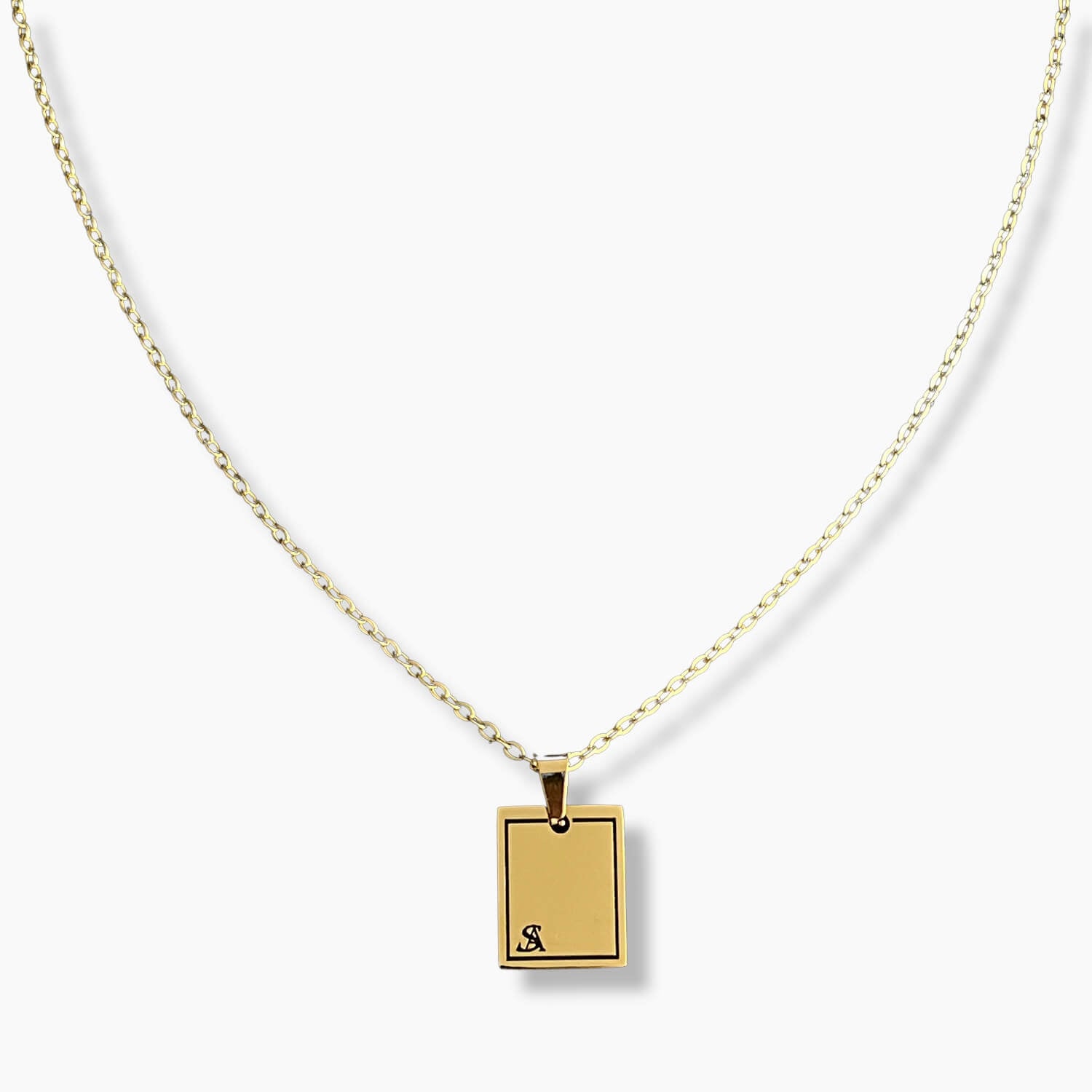 Gold rectangle hot sale bar necklace