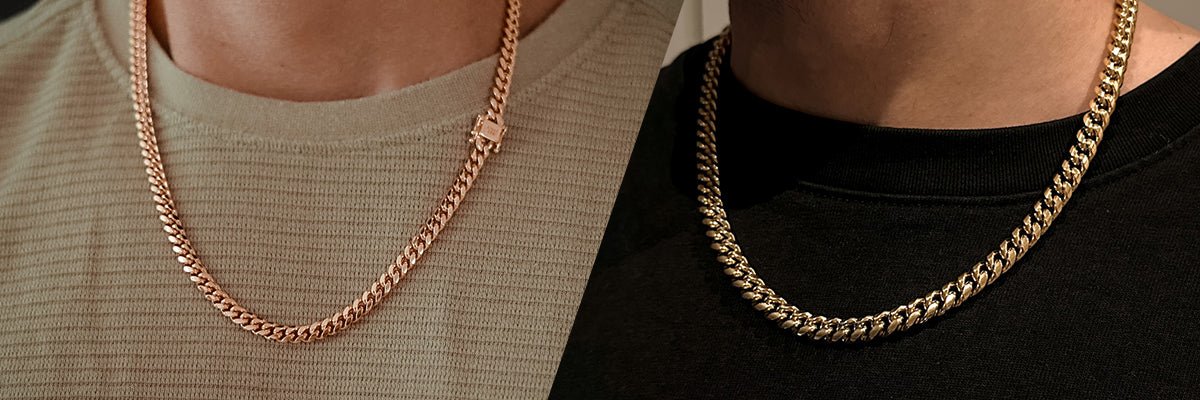 6mm and 8mm gold cuban chains