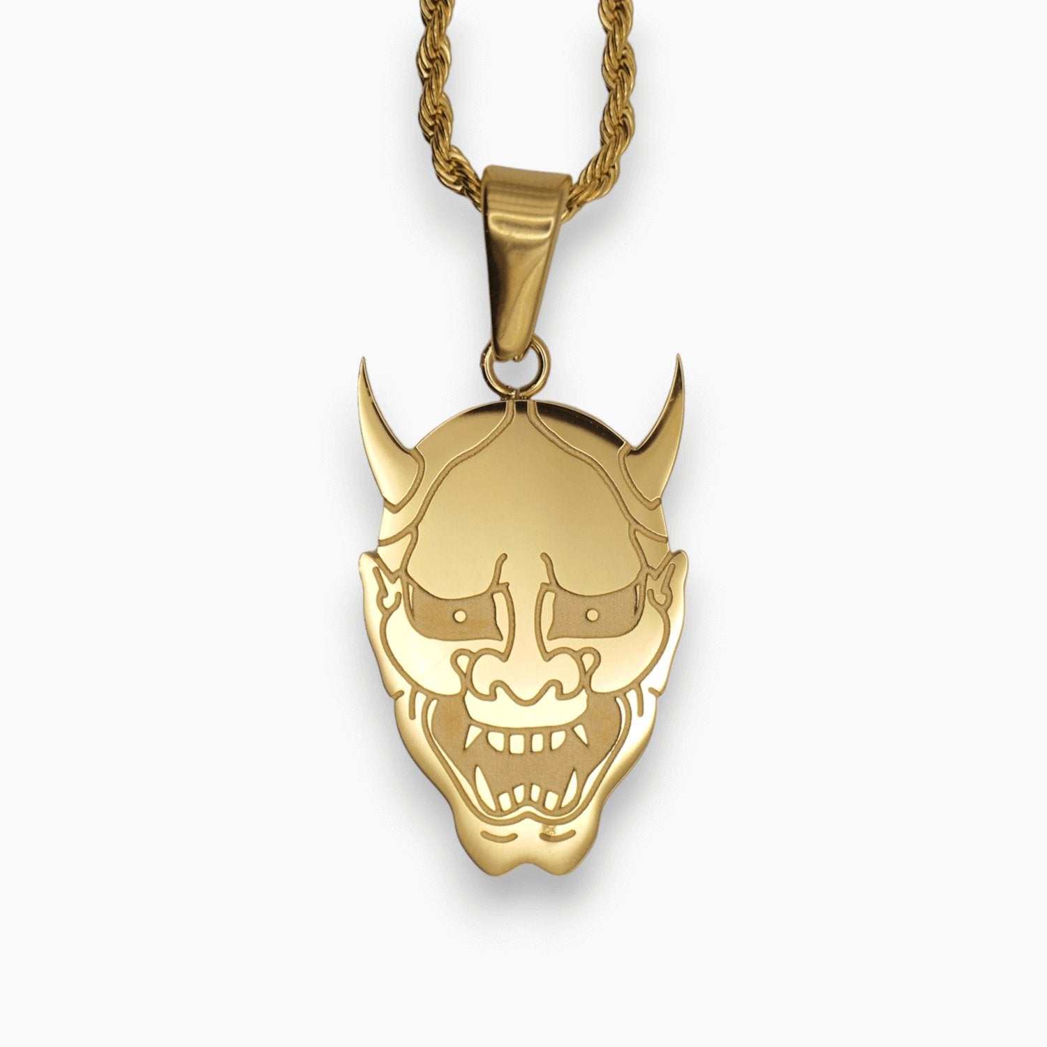 gold oni mask pendant
